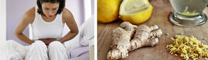 ból brzucha z powodu pasożytów i imbir z cytryną, aby je usunąć